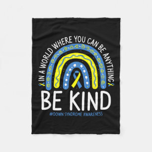 Couverture Polaire Be Kind Rainbow World Down Syndromes Awareness Day