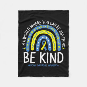 Couverture Polaire Be Kind Rainbow World Down Syndromes Awareness Day
