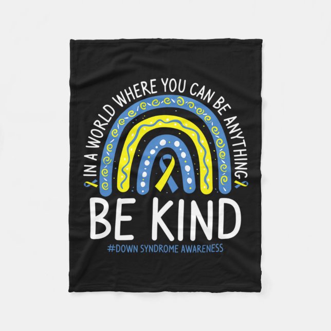 Couverture Polaire Be Kind Rainbow World Down Syndromes Awareness Day (Devant)