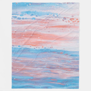 Couverture Polaire *~* Beach Foy Pastel Abstrait Turquoise Peach