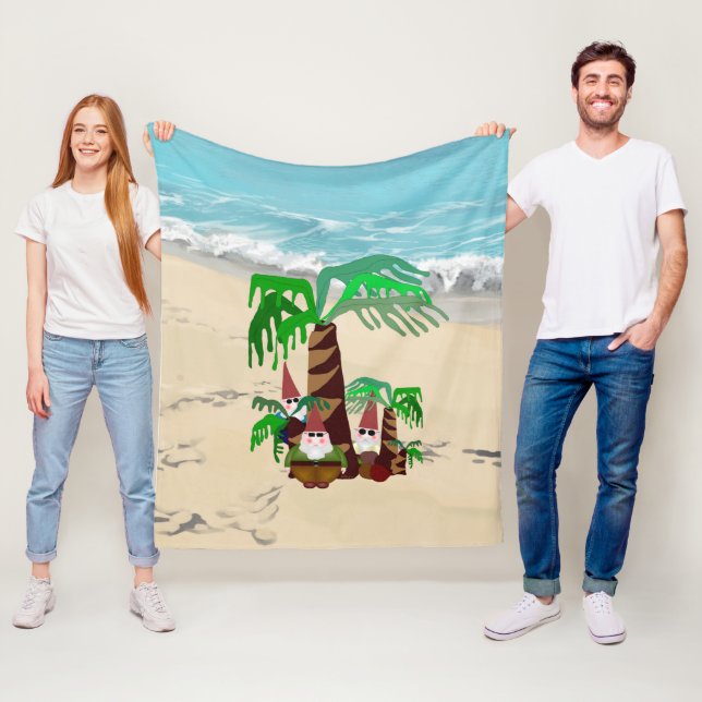 Couverture Polaire Beach Gnomes Fleece Blanket (En situation)