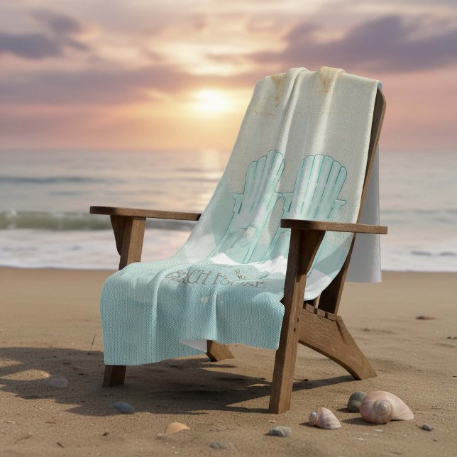 Couverture Polaire Beach House Adirondack Chaises Aqua Blue ID623 (Créateur téléchargé)
