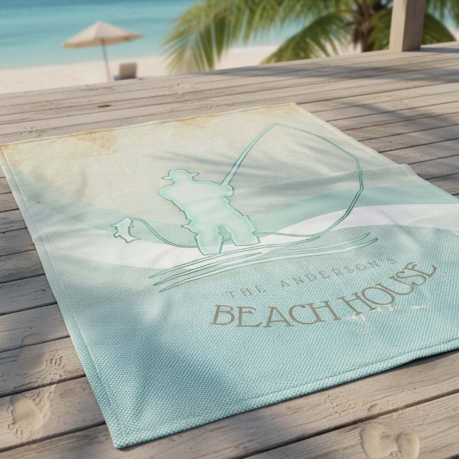 Couverture Polaire Beach House Pêcheur nautique Aqua Blue ID623 (Créateur téléchargé)