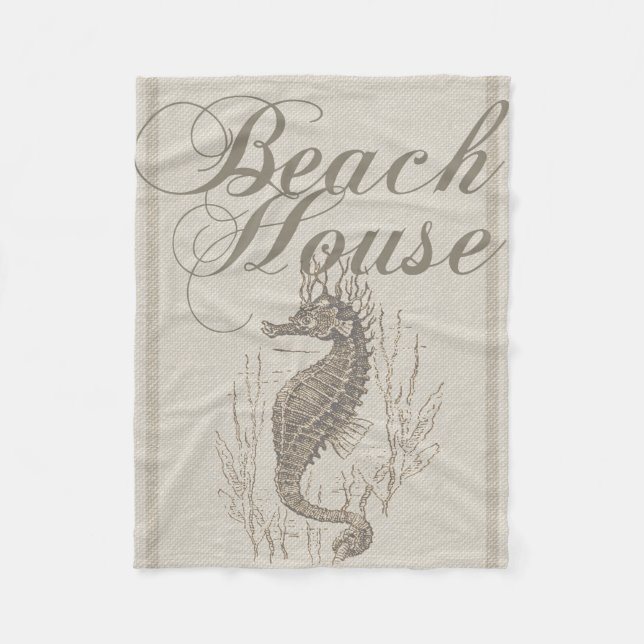 Couverture Polaire Beach House Seahorse Seashore (Devant)