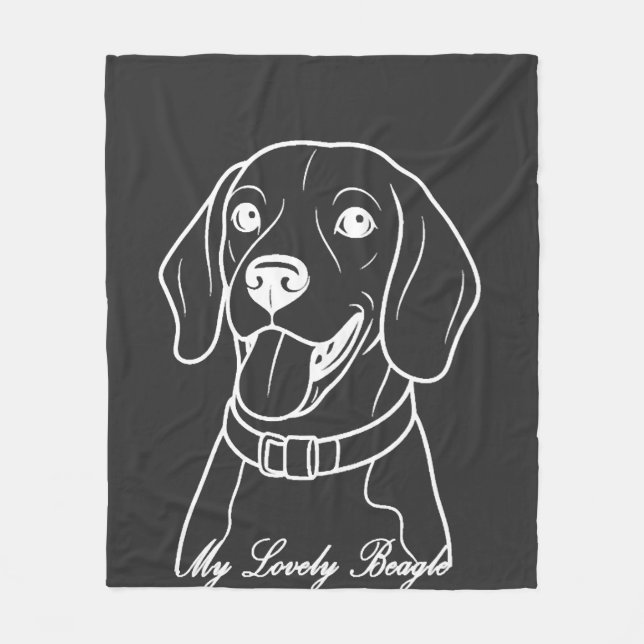 Couverture Polaire Beagle adorable (Devant)