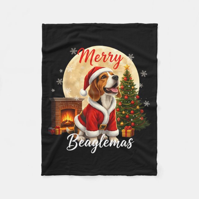 Couverture Polaire Beagle Christmas Beagle Costume Beagle Xmas Merry  (Devant)