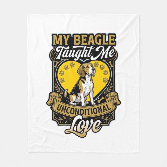 Couverture Polaire Beagle m'a appris l'amour inconditionnel Chien Cœu (Devant)