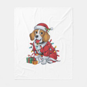 Couverture Polaire Beagle Noël Éclairage Père Noël Beagle chien Noël