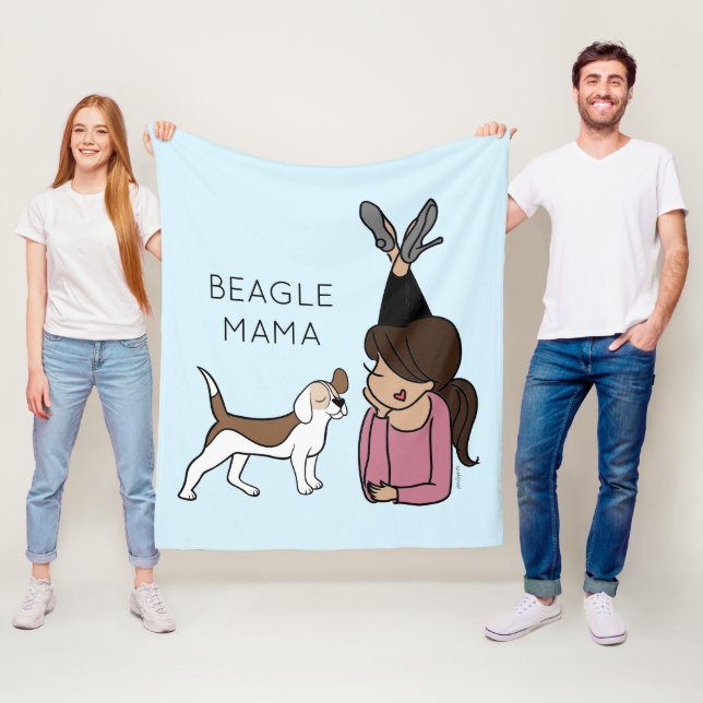 Couverture Polaire Beagle personnalisé Mama Fleece Blanket (En situation)