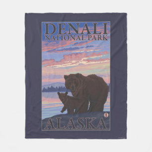 Couverture Polaire Bear and Cub - Denali National Park, Alaska