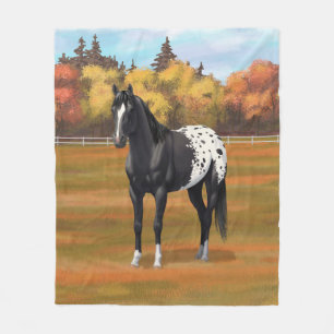 Couverture Polaire Beau Appaloosa Noir Quarter Horse Stallion
