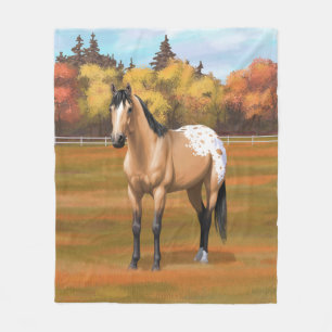 Couverture Polaire Beau Cheval Appaloosa Quarter Buckskin