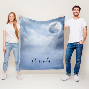 Couverture Polaire Beau ciel bleu avec des cygnes volants