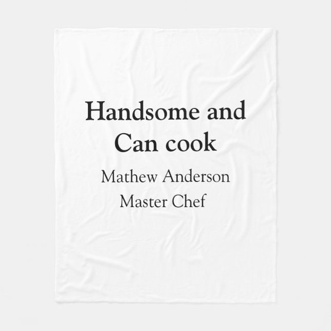 Couverture Polaire Beau et peut cuisiner ajouter nom maître chef date (Devant)