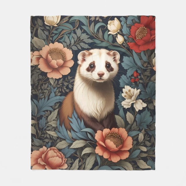 Couverture Polaire Beau Ferret William Morris Inspiré (Devant)