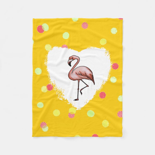 Couverture Polaire beau flamant rose (Devant)