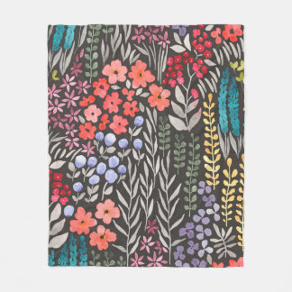 Couverture Polaire Beau jardin fleuri coloré sans couture motif