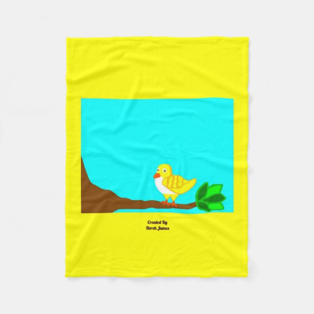 Couverture Polaire Beau Matin Oiseau Jaune Petite Blanche-Toison (Devant)