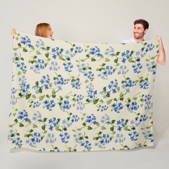 Couverture Polaire Beau motif fleuri sans soudure (En situation)