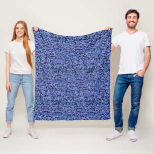 Couverture Polaire Beau, motif tricot, tricoté, bleu et