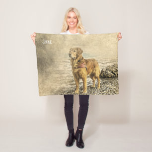 Couverture Polaire Beau nom personnalisé Golden Retriever