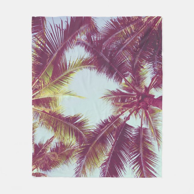 Couverture Polaire Beau palmier tropical autour de l'océan (Devant)