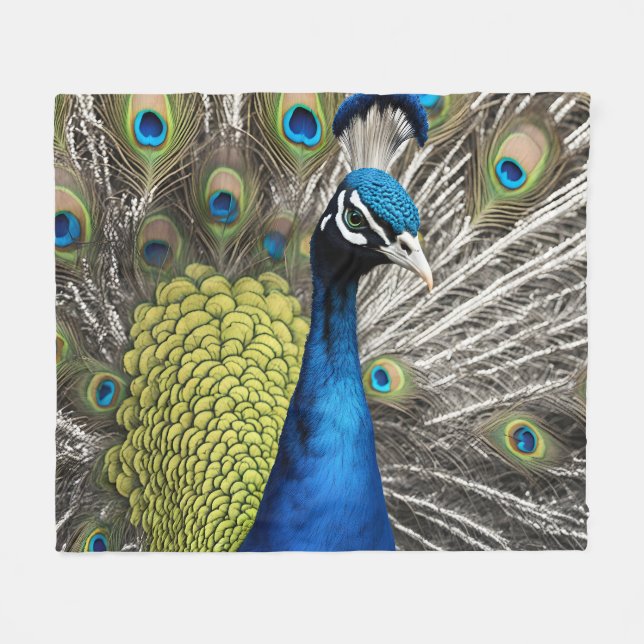 Couverture Polaire Beau Peacock (Devant (Horizontal))