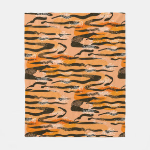 Couverture Polaire Beau tigre transparent motif, couleur pêche