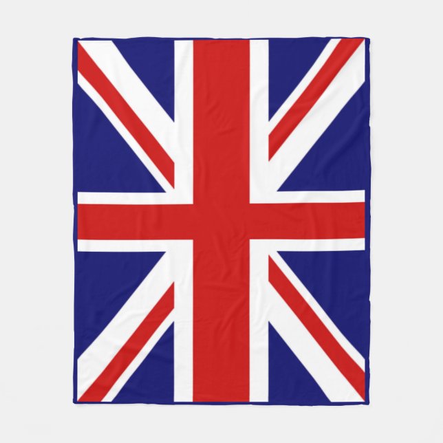 Couverture Polaire Beau U.k Drapeau Union jack Bleu encadré (Devant)