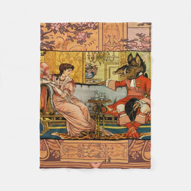 Couverture Polaire Beauté Beast Classic Fairy Tale Caractères (Devant)