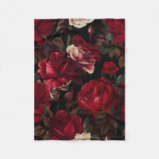 Couverture Polaire Beauté dans la douleur : Motif Rose (Devant)