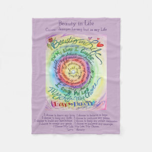 Couverture Polaire Beauté dans la vie Cancer poème Chemo Fleece Blank