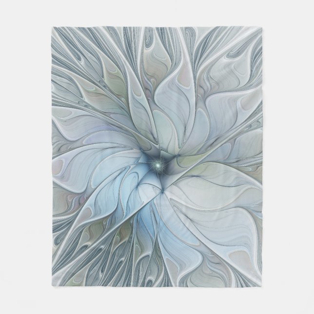 Couverture Polaire Beauté élégante Art fractal abstrait moderne Fleur (Devant)