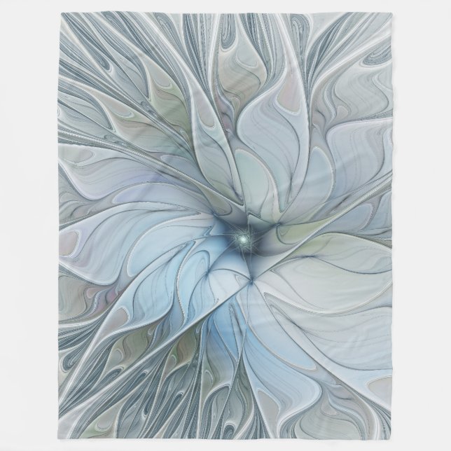 Couverture Polaire Beauté Élégante Fleur d'Art Abstrait Moderne Fract (Devant)