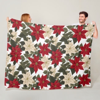 Couverture Polaire beauté hiver fleurs hiver hiver rouge fleurs vert