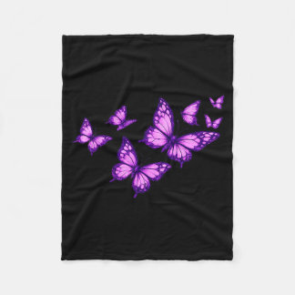 Couverture Polaire Beautiful Butterfly Purple Rose Butterfly Lovers
