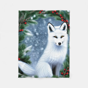 Couverture Polaire Beautiful Christmas Fox
