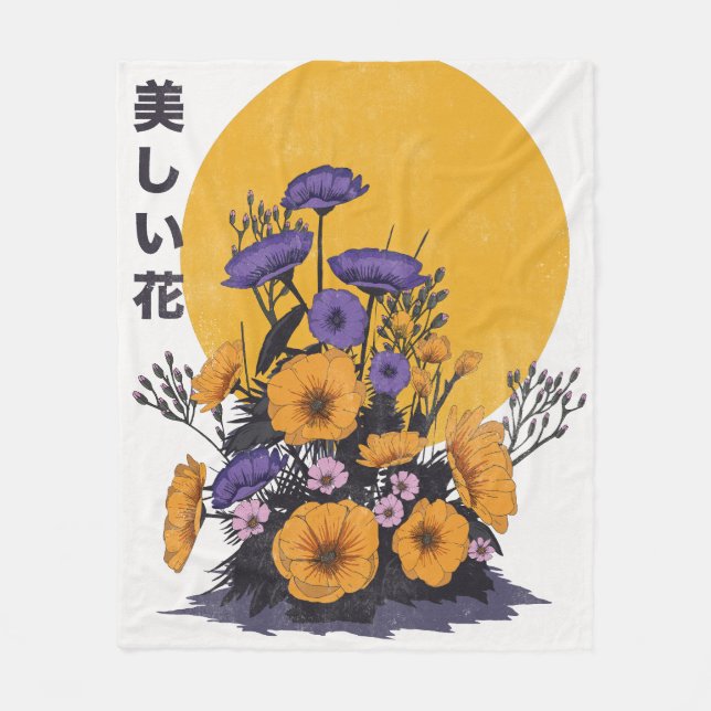 Couverture Polaire beautiful Flowers (Devant)