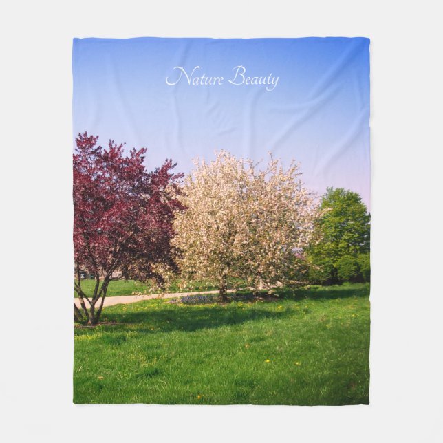 Couverture Polaire Beaux arbres sur paysage naturel (Devant)