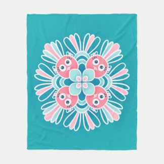 Couverture Polaire Beaux Oiseaux Fleurs Mandala Enfants