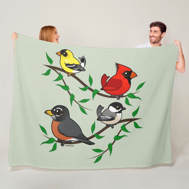 Couverture Polaire Beaux oiseaux Jardins (En situation)