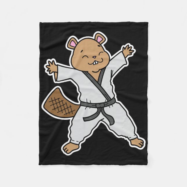 Couverture Polaire Beaver fait du karaté (Devant)