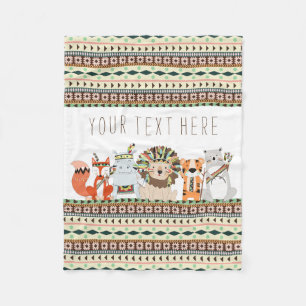Couverture Polaire Bébé animal tribal