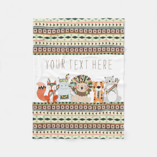 Couverture Polaire Bébé animal tribal