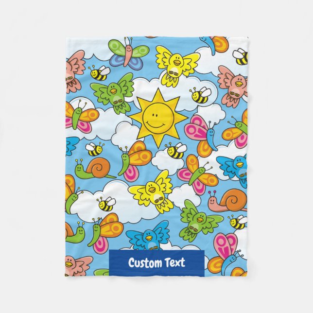 Couverture Polaire Bébé Animaux Arrière - plan (Devant)