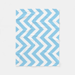 Couverture Polaire Bébé Bleu et Blanc Grand Taille Vertical Chevron