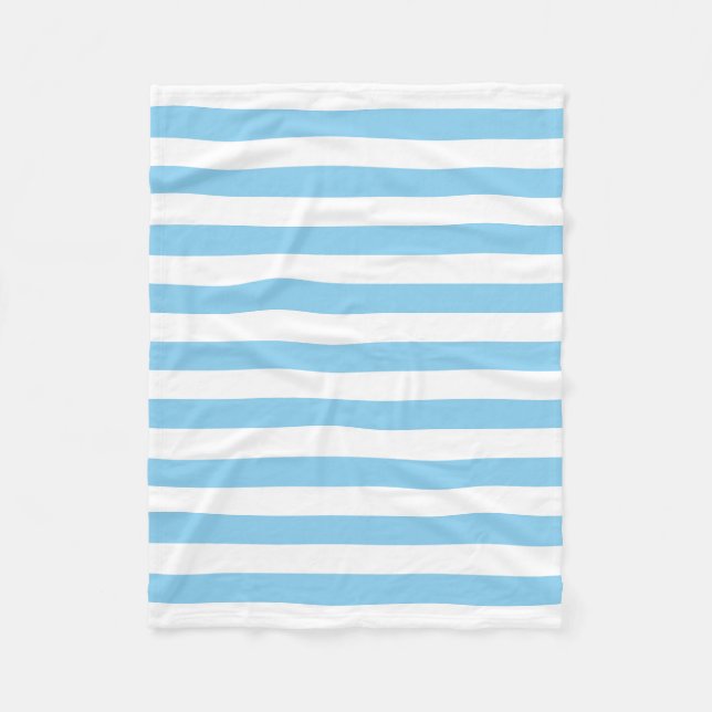Couverture Polaire Bébé Bleu et Blanc Grandes Dimensions horizontales (Devant)