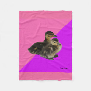 Couverture Polaire Bébé Canards sur framboise rose et sorbet pourpre