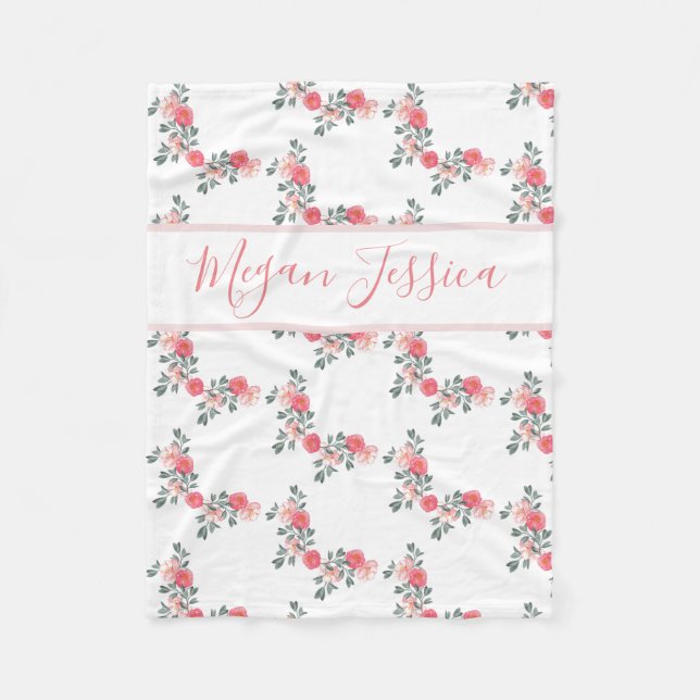 Couverture Polaire Bébé couvrant nommé personnalisé (Devant)