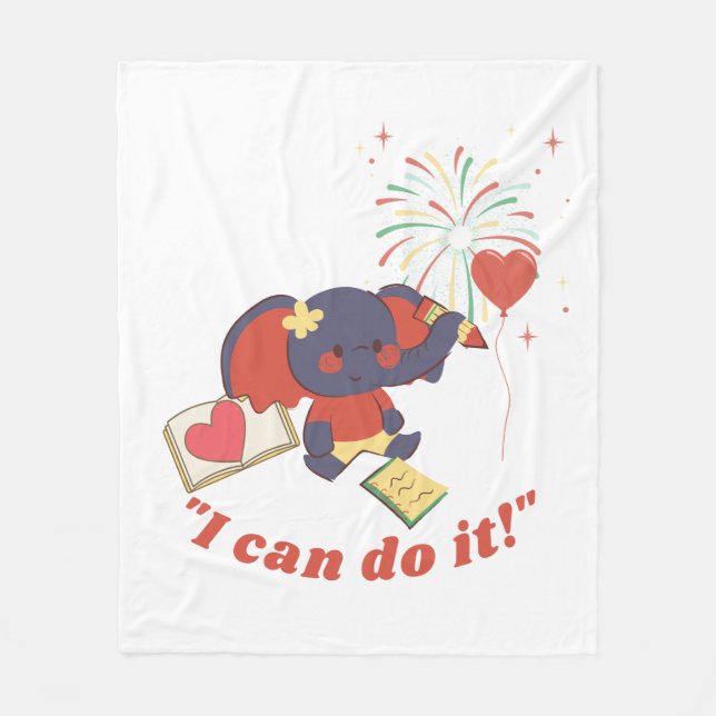 Couverture Polaire Bébé Eléphant Blanche polaire (Devant)